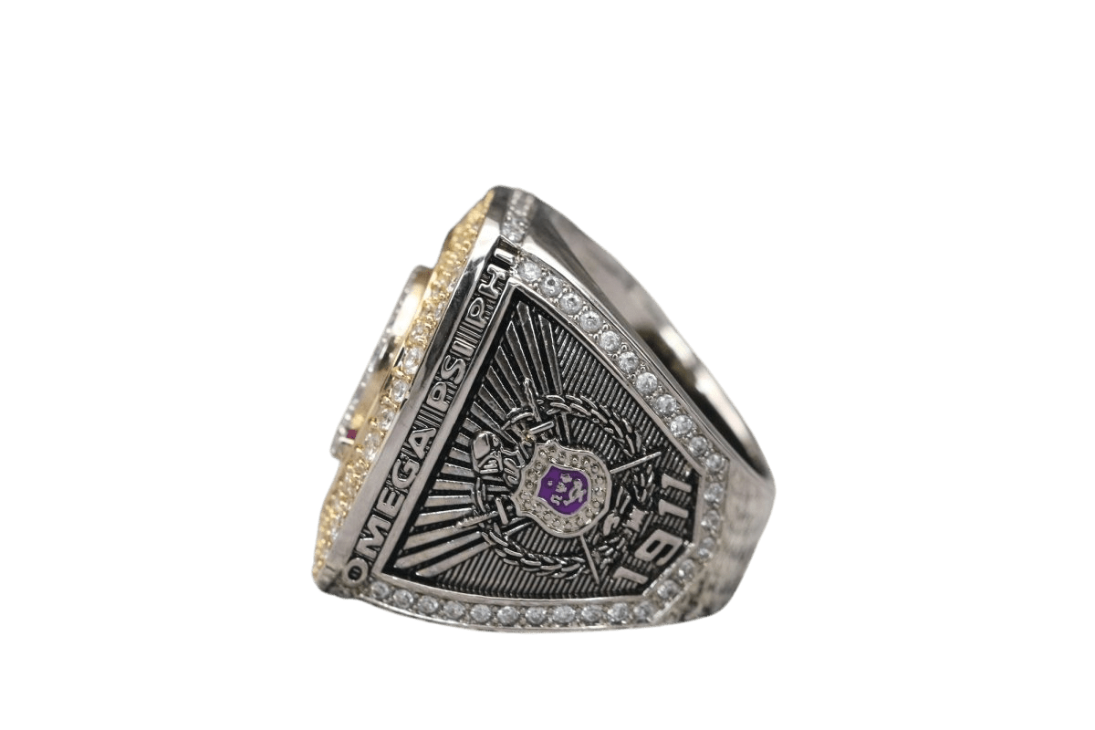 Omega Psi Phi Fraternity Ring (ΩΨΦ) - Shine Series, Dual Finish - fratrings