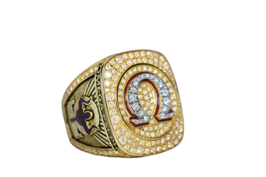 Omega Psi Phi Fraternity Ring (ΩΨΦ) - Shine Series, Gold - fratrings