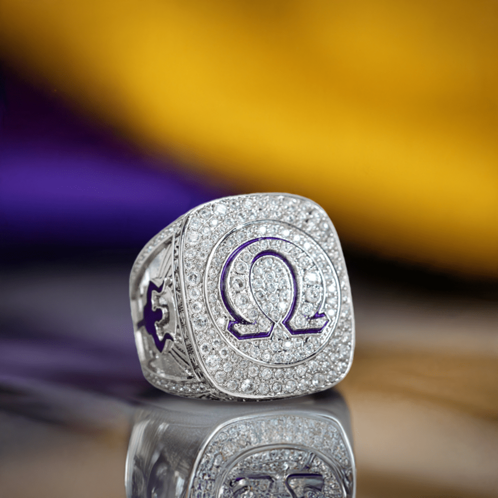 Omega Psi Phi Fraternity Ring (ΩΨΦ) - Shine Series, Silver - fratrings