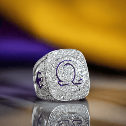 Omega Psi Phi Fraternity Ring (ΩΨΦ) - Shine Series, Silver - fratrings