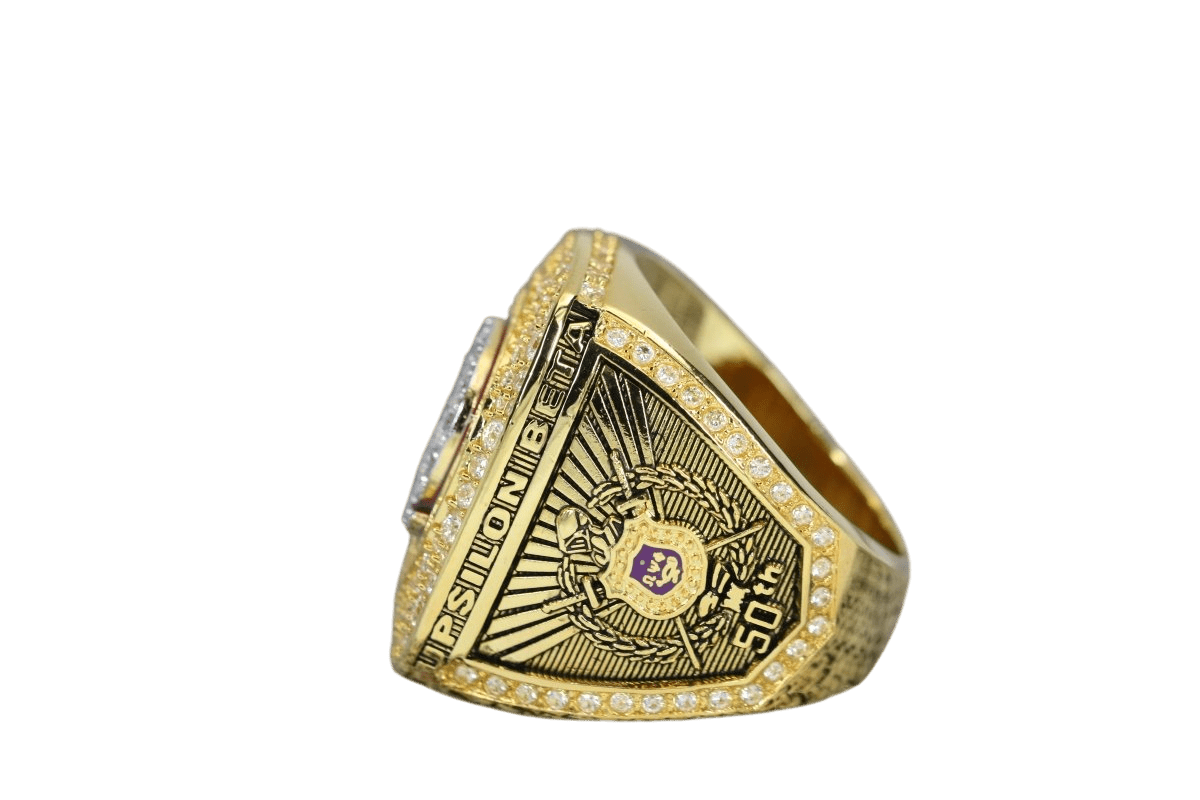 Omega Psi Phi Fraternity Ring (ΩΨΦ) - SPECIAL EDITION Shine Series, Gold - fratrings