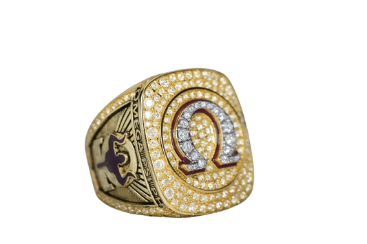 Omega Psi Phi Fraternity Ring (ΩΨΦ) - SPECIAL EDITION Shine Series, Gold - fratrings