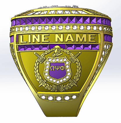 Omega Psi Phi Life Member Ring (ΩΨΦ) – Life Members Finger Trophy Series, Gold - fratrings