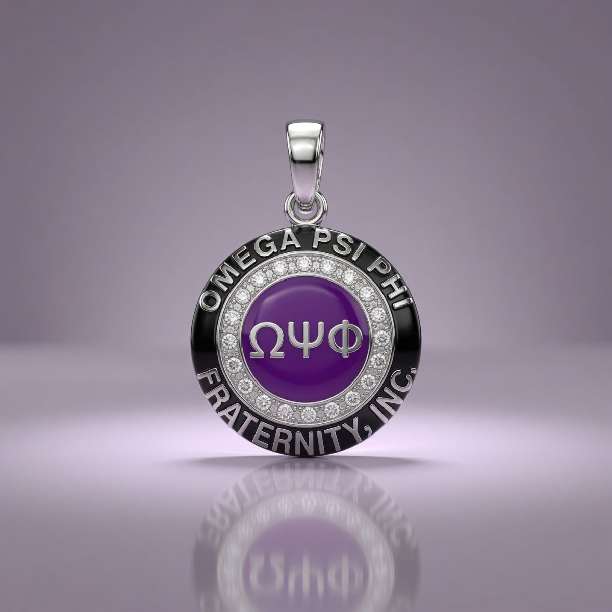 Omega Psi Phi Pendant Necklace, Silver — ΩΨΦ