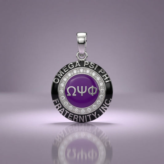 Omega Psi Phi Pendant Necklace, Silver — ΩΨΦ
