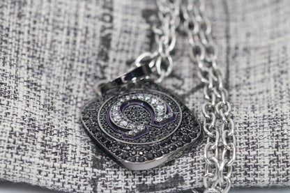 Omega Psi Phi Pendant Necklace (ΩΨΦ) - Shine Series, Black Nickel - fratrings