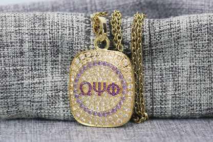 Omega Psi Phi Pendant Necklace (ΩΨΦ) - Big Boy Series, Gold - fratrings