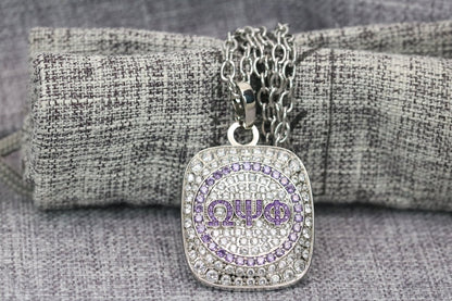 Omega Psi Phi Pendant Necklace (ΩΨΦ) - Big Boy Series, Silver - fratrings