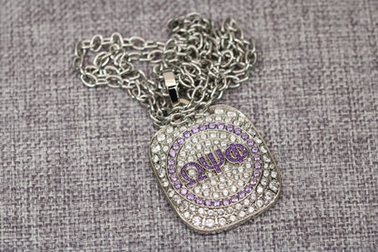 Omega Psi Phi Pendant Necklace (ΩΨΦ) - Big Boy Series, Silver - fratrings