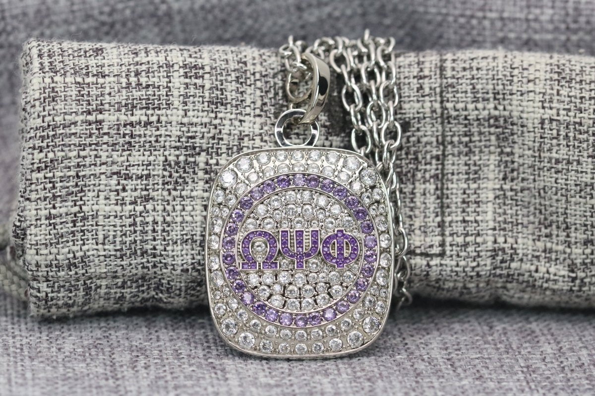 Omega Psi Phi Pendant Necklace (ΩΨΦ) - Big Boy Series, Silver - fratrings