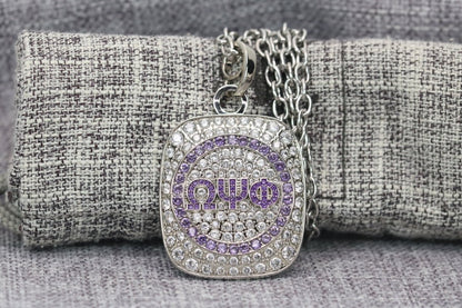 Omega Psi Phi Pendant Necklace (ΩΨΦ) - Big Boy Series, Silver - fratrings