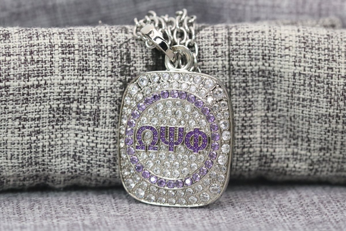 Omega Psi Phi Pendant Necklace (ΩΨΦ) - Big Boy Series, Silver - fratrings