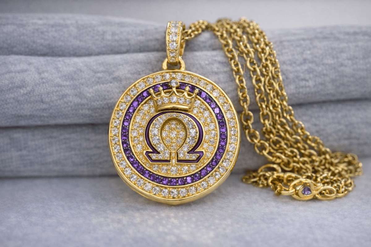 Omega Psi Phi WAG Pendant Necklace (Wives and Girlfriends) - fratrings