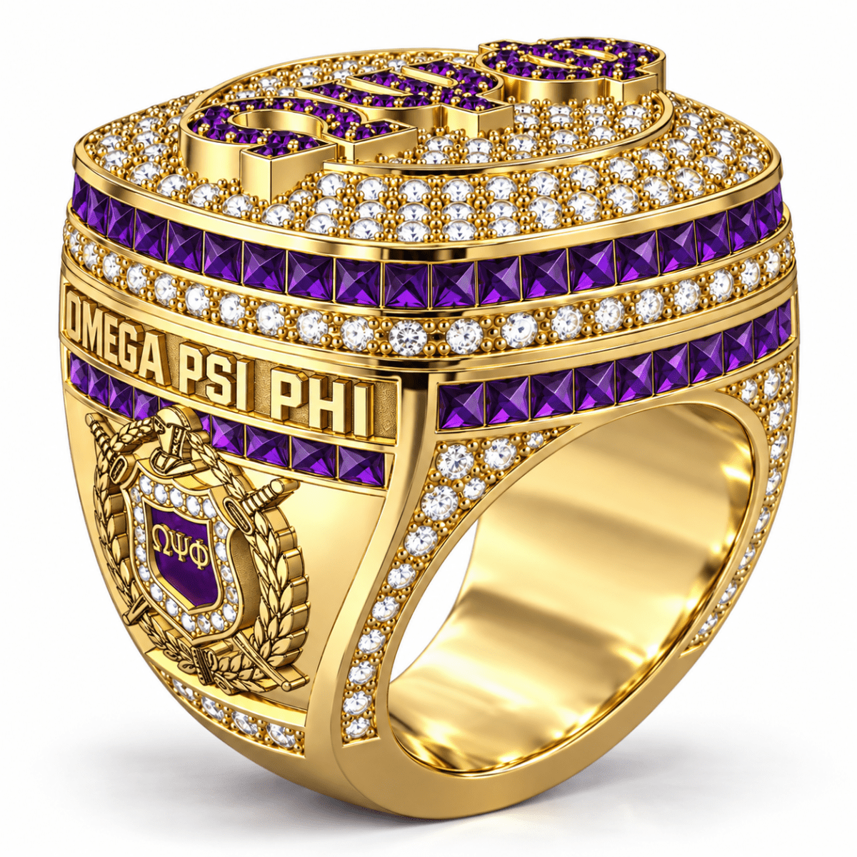 Omega Psi Phi XL Official Ring — Choose Your Plating - fratrings