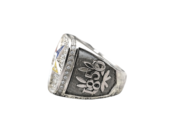 Order Of The Eastern Star Fraternity Ring (OES) - Shine Series, Silver - fratrings