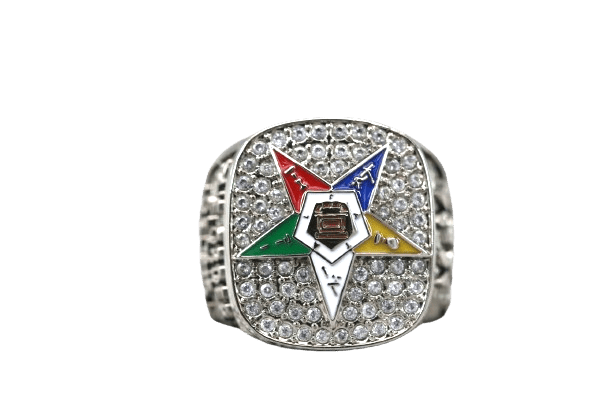 Order Of The Eastern Star Fraternity Ring (OES) - Shine Series, Silver