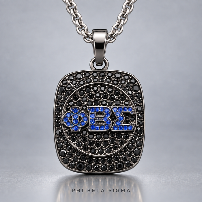 Phi Beta Sigma Pendant Necklace - Shine Series, Black Nickel
