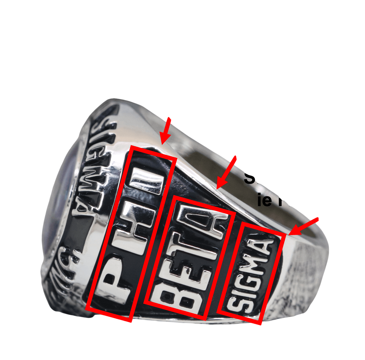 Phi Beta Sigma Fraternity Ring (ΦΒΣ) - Classic Man Series, Silver - fratrings