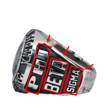 Phi Beta Sigma Fraternity Ring (ΦΒΣ) - Classic Man Series, Silver - fratrings