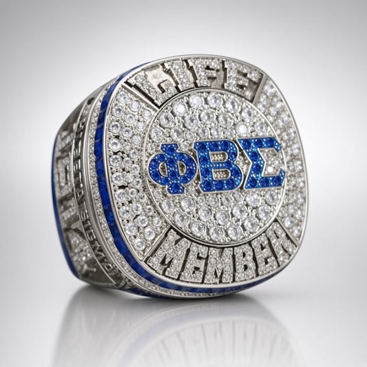 Phi Beta Sigma Life Member Ring, Silver - fratrings