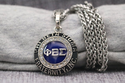 Phi Beta Sigma Pendant Necklace (ΦΒΣ) - Classic Man, Silver - fratrings