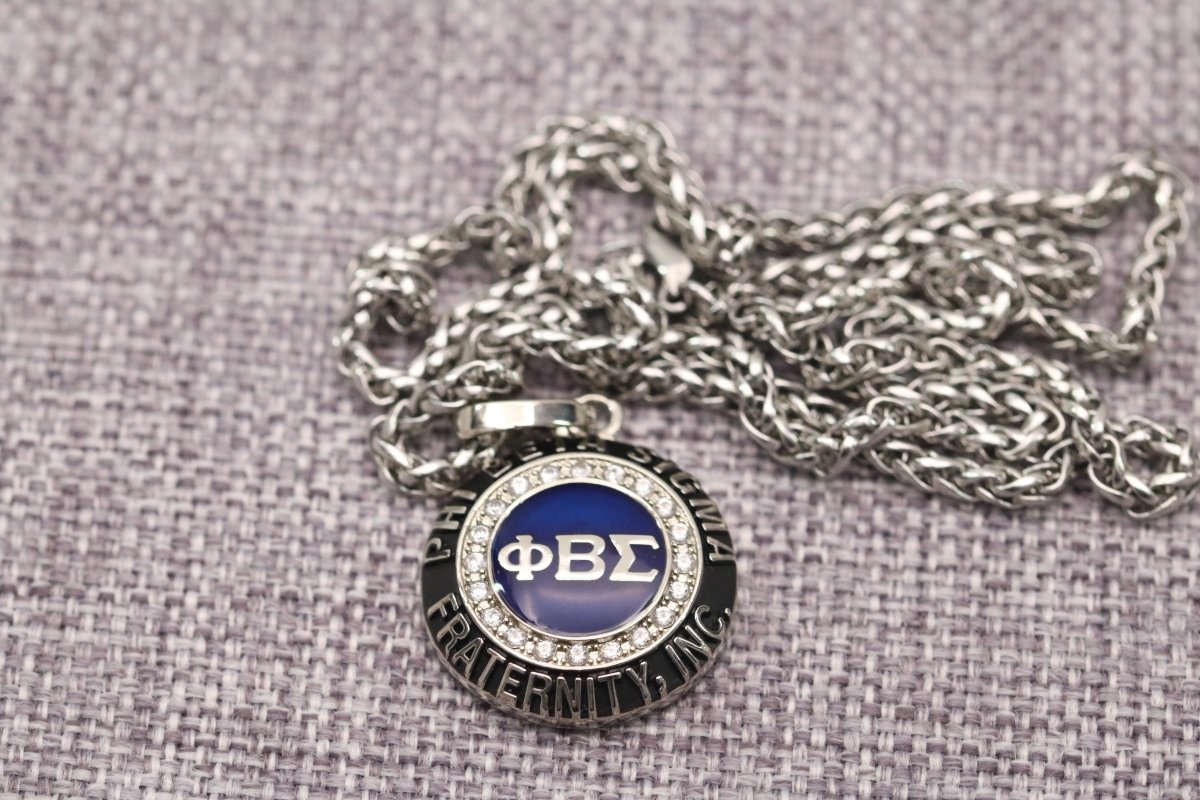 Phi Beta Sigma Pendant Necklace (ΦΒΣ) - Classic Man, Silver - fratrings