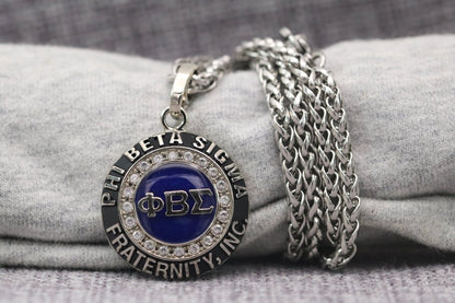 Phi Beta Sigma Pendant Necklace (ΦΒΣ) - Classic Man, Silver - fratrings