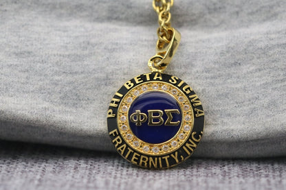 Phi Beta Sigma Pendant Necklace (ΦΒΣ) - Classic Man, Yellow Gold - fratrings