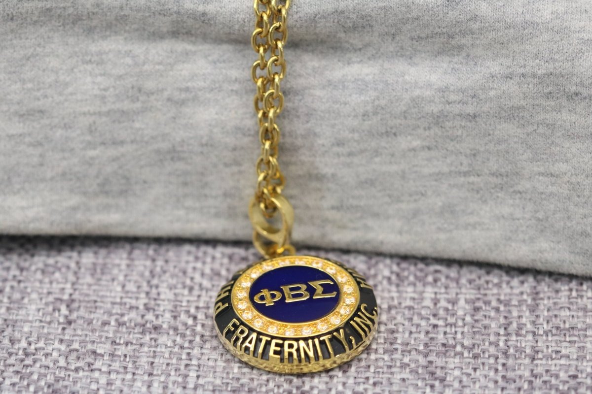 Phi Beta Sigma Pendant Necklace (ΦΒΣ) - Classic Man, Yellow Gold - fratrings