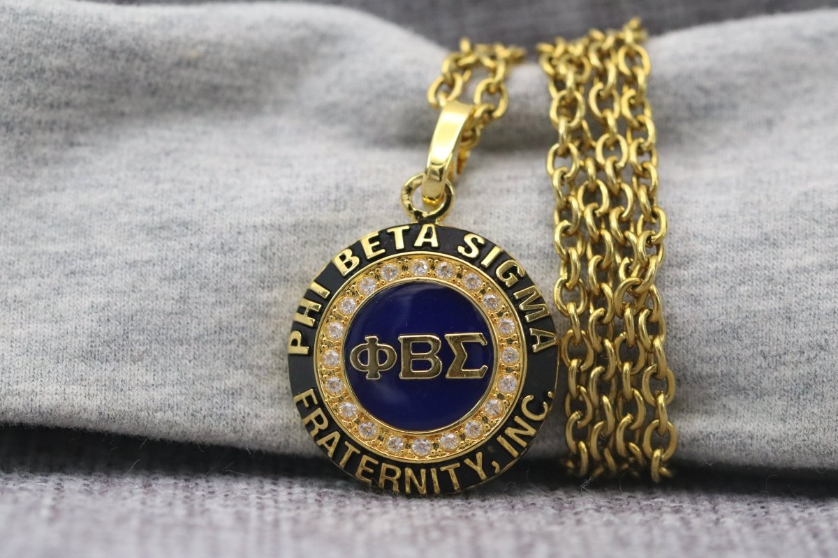 Phi Beta Sigma Pendant Necklace (ΦΒΣ) - Classic Man, Yellow Gold - fratrings