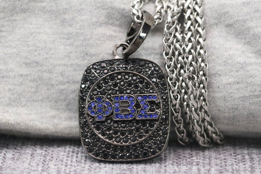 Phi Beta Sigma Pendant Necklace - Shine Series, Black Nickel