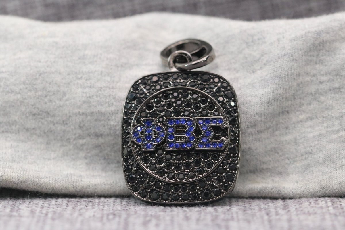 Phi Beta Sigma Pendant Necklace (ΦΒΣ) - Shine Series, Black Nickel - fratrings