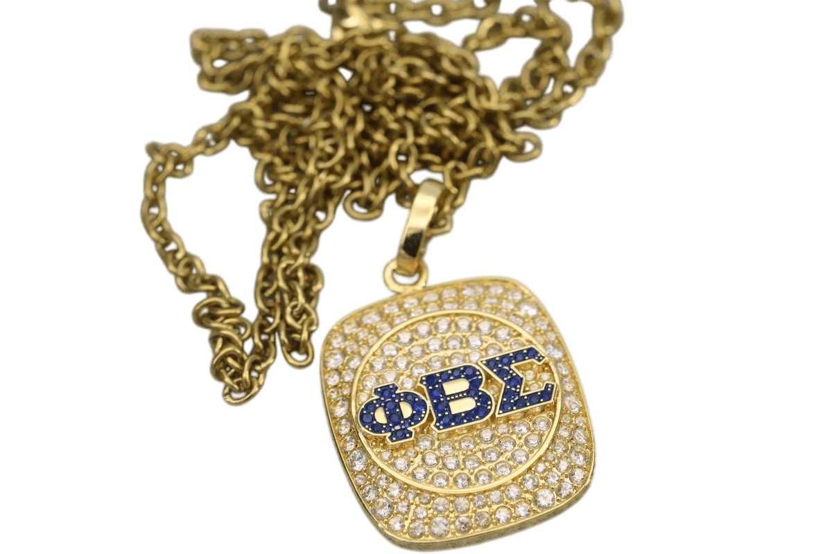 Phi Beta Sigma Pendant Necklace (ΦΒΣ) - Shine Series, Gold - fratrings