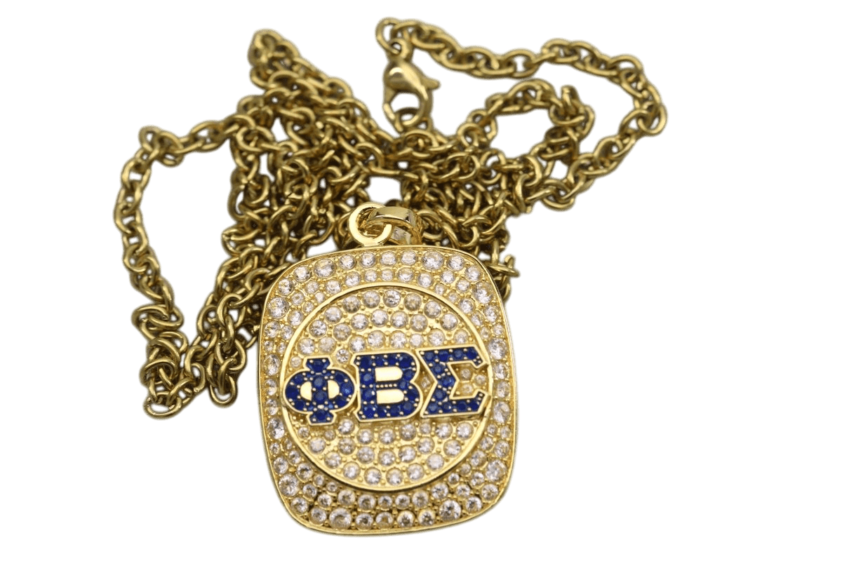 Phi Beta Sigma Pendant Necklace (ΦΒΣ) - Shine Series, Gold - fratrings