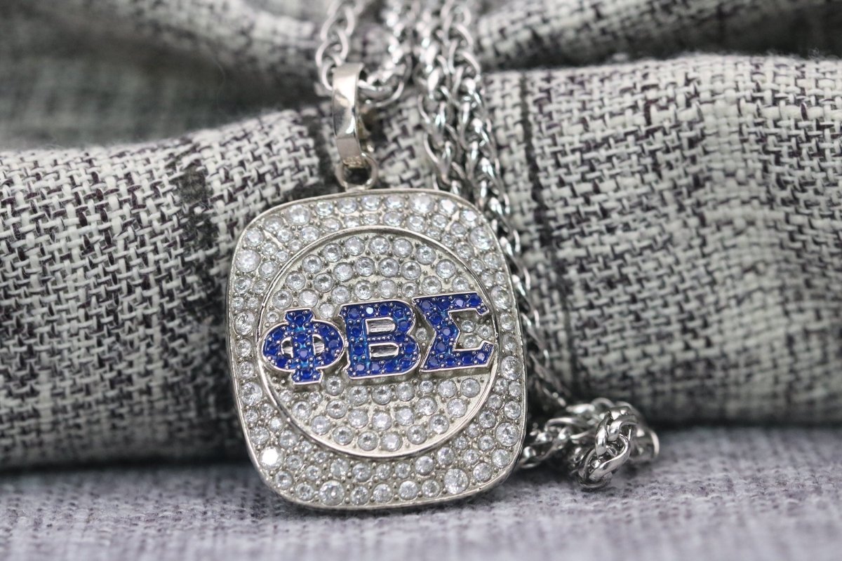 Phi Beta Sigma Pendant Necklace (ΦΒΣ) - Shine Series, Silver