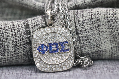 Phi Beta Sigma Pendant Necklace (ΦΒΣ) - Shine Series, Silver - fratrings