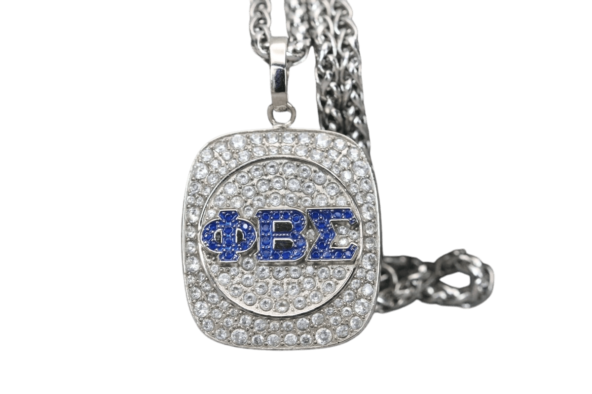 Phi Beta Sigma Pendant Necklace (ΦΒΣ) - Shine Series, Silver - fratrings