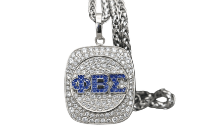 Phi Beta Sigma Pendant Necklace (ΦΒΣ) - Shine Series, Silver - fratrings