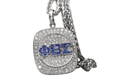 Phi Beta Sigma Pendant Necklace (ΦΒΣ) - Shine Series, Silver - fratrings