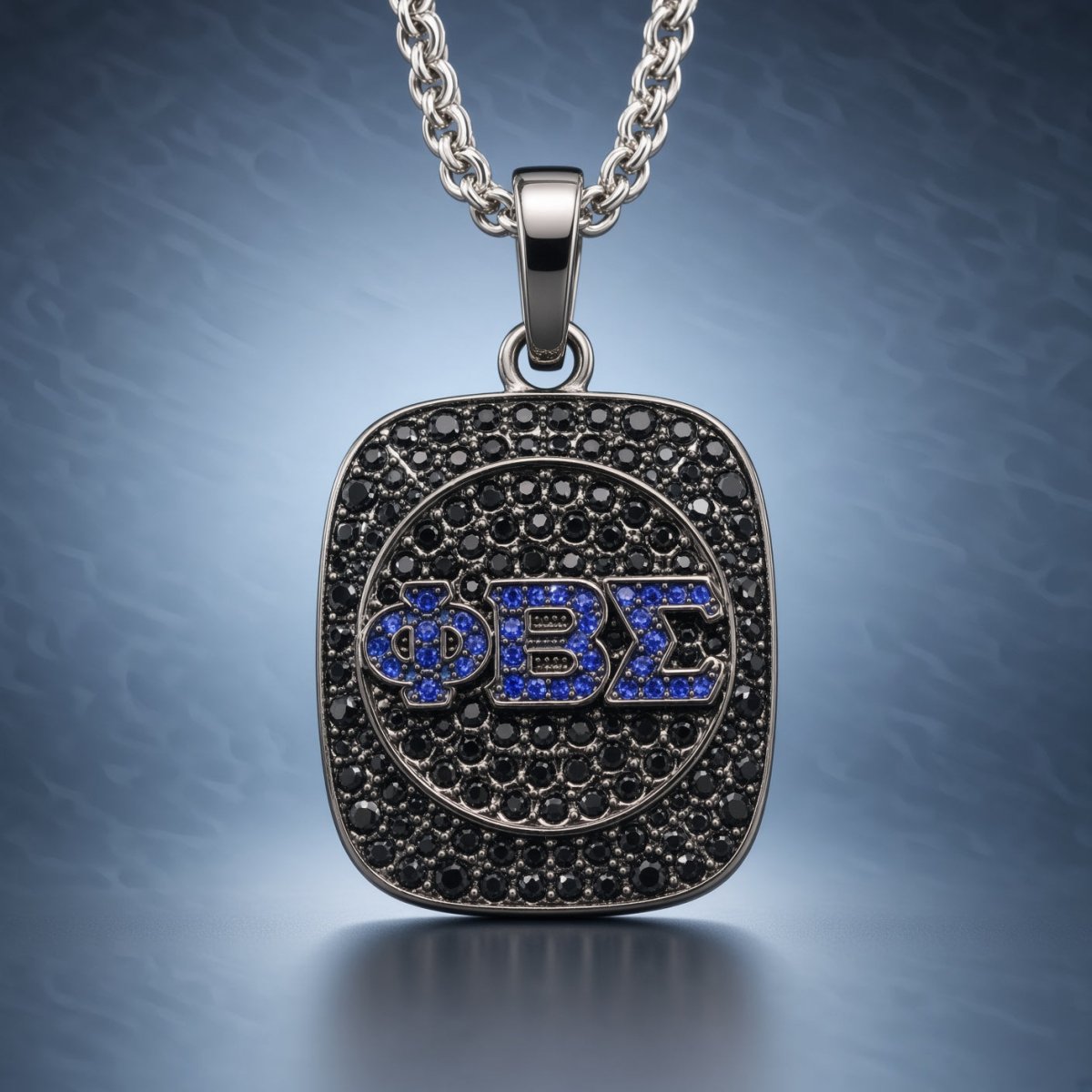 Phi Beta Sigma Pendant Necklace - Shine Series, Black Nickel - fratrings