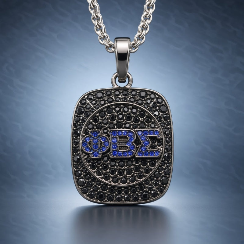 Phi Beta Sigma Pendant Necklace - Shine Series, Black Nickel