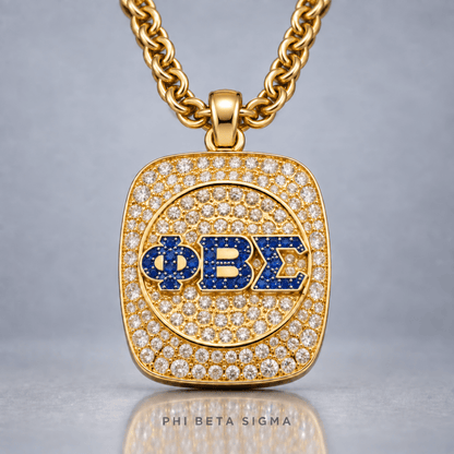 Phi Beta Sigma Pendant Necklace - Shine Series, Gold - fratrings