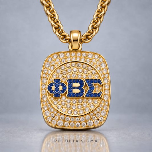 Phi Beta Sigma Pendant Necklace - Shine Series, Gold - fratrings