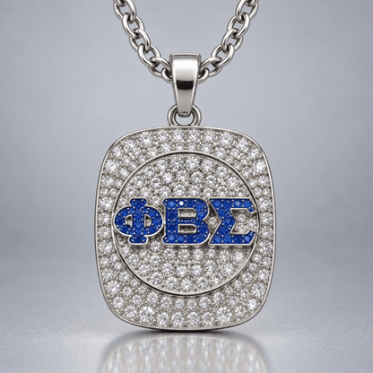Phi Beta Sigma Pendant Necklace - Shine Series, Silver - fratrings
