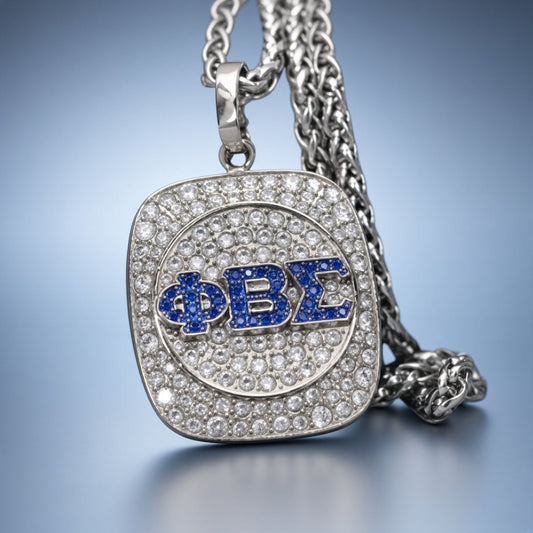 Phi Beta Sigma Pendant Necklace - Shine Series, Silver - fratrings