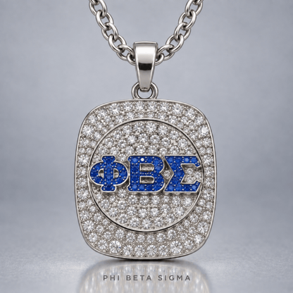 Phi Beta Sigma Pendant Necklace - Shine Series, Silver - fratrings