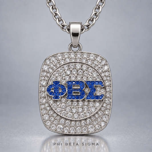 Phi Beta Sigma Pendant Necklace - Shine Series, Silver - fratrings
