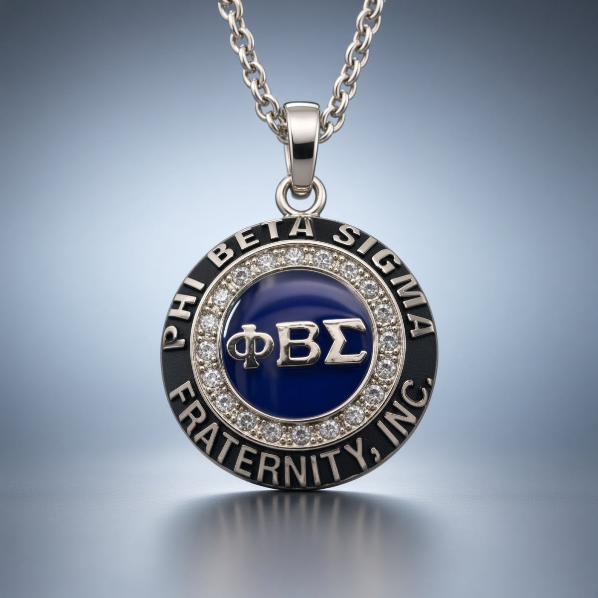 Phi Beta Sigma Pendant Necklace, Silver - fratrings