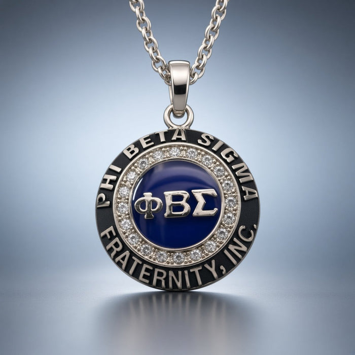 Phi Beta Sigma Pendant Necklace, Silver