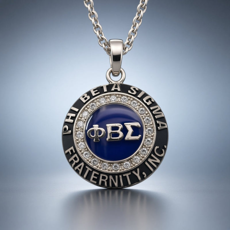 Phi Beta Sigma Pendant Necklace, Silver